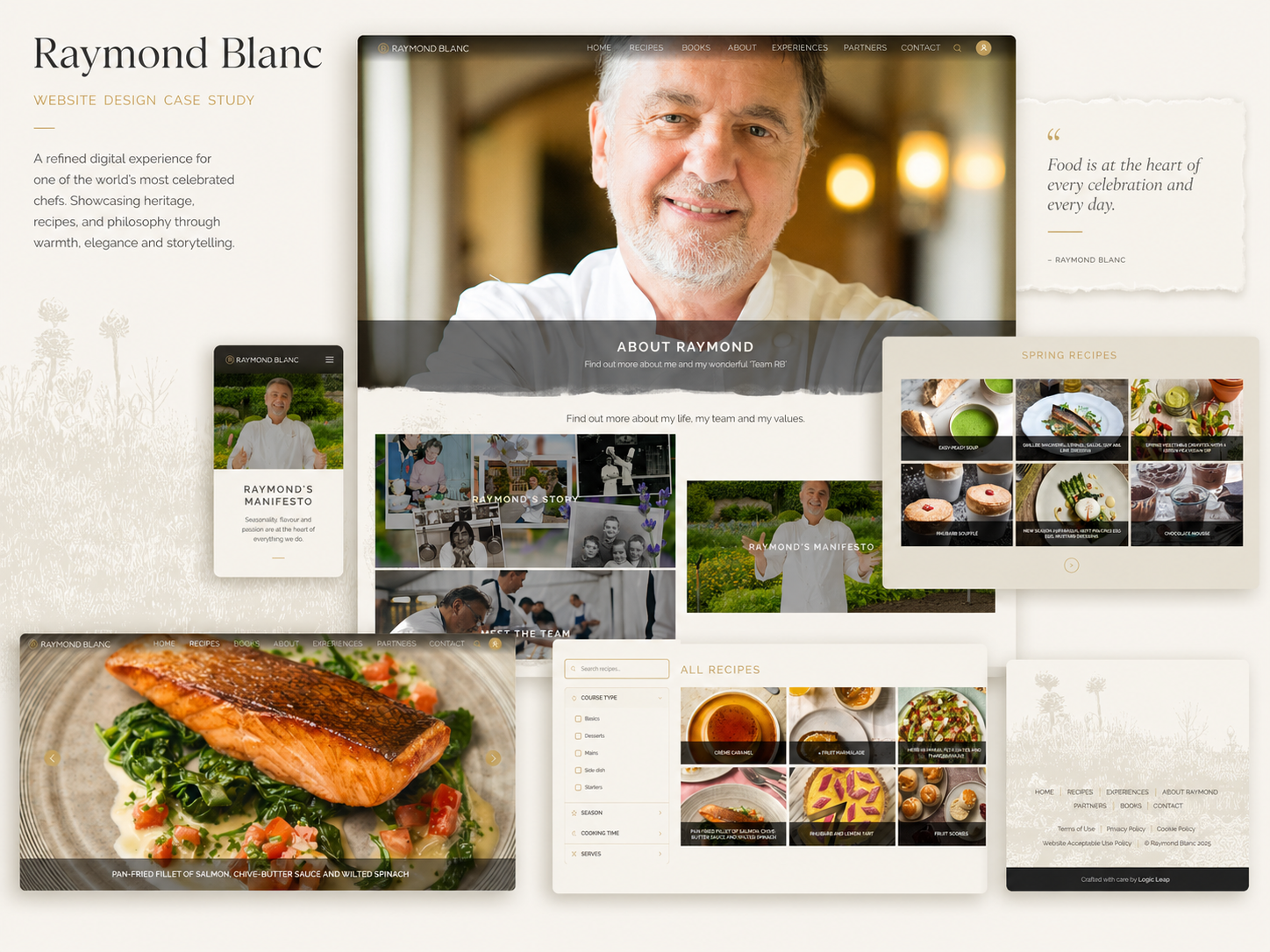 Raymond Blanc OBE website case study collage.